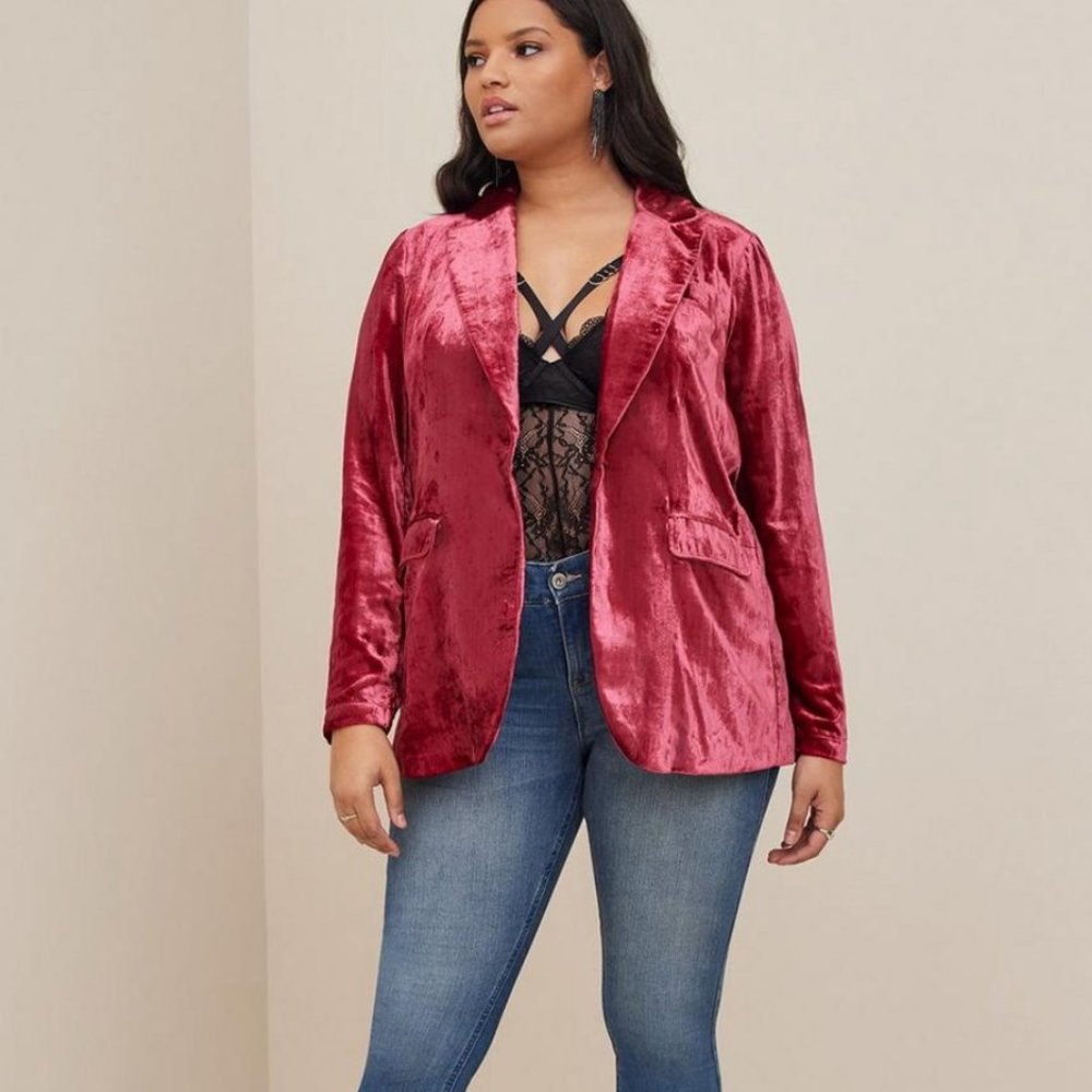 Torrid Red Velvet Blazer